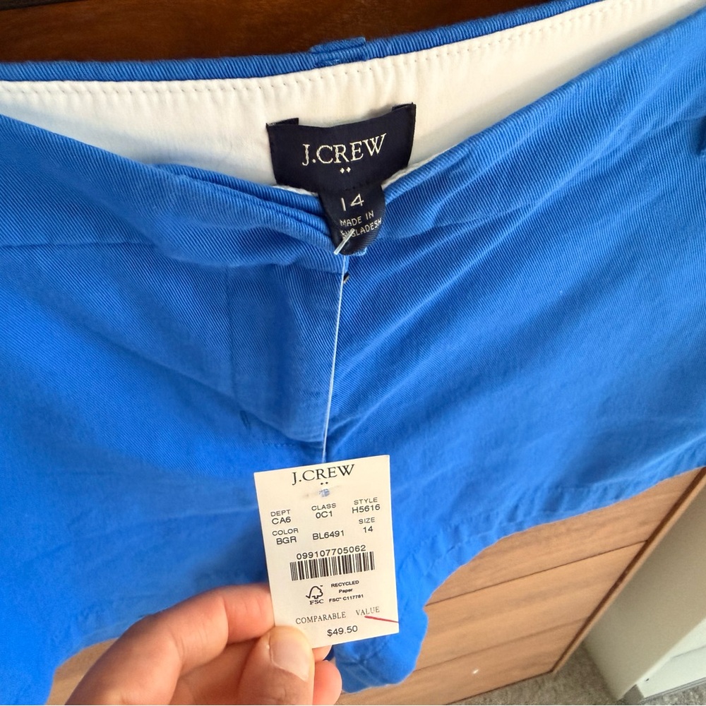 J. Crew 3.5" Classic Chino Short Regal Blue Women's Size 14 NWT - Picture 4 of 8